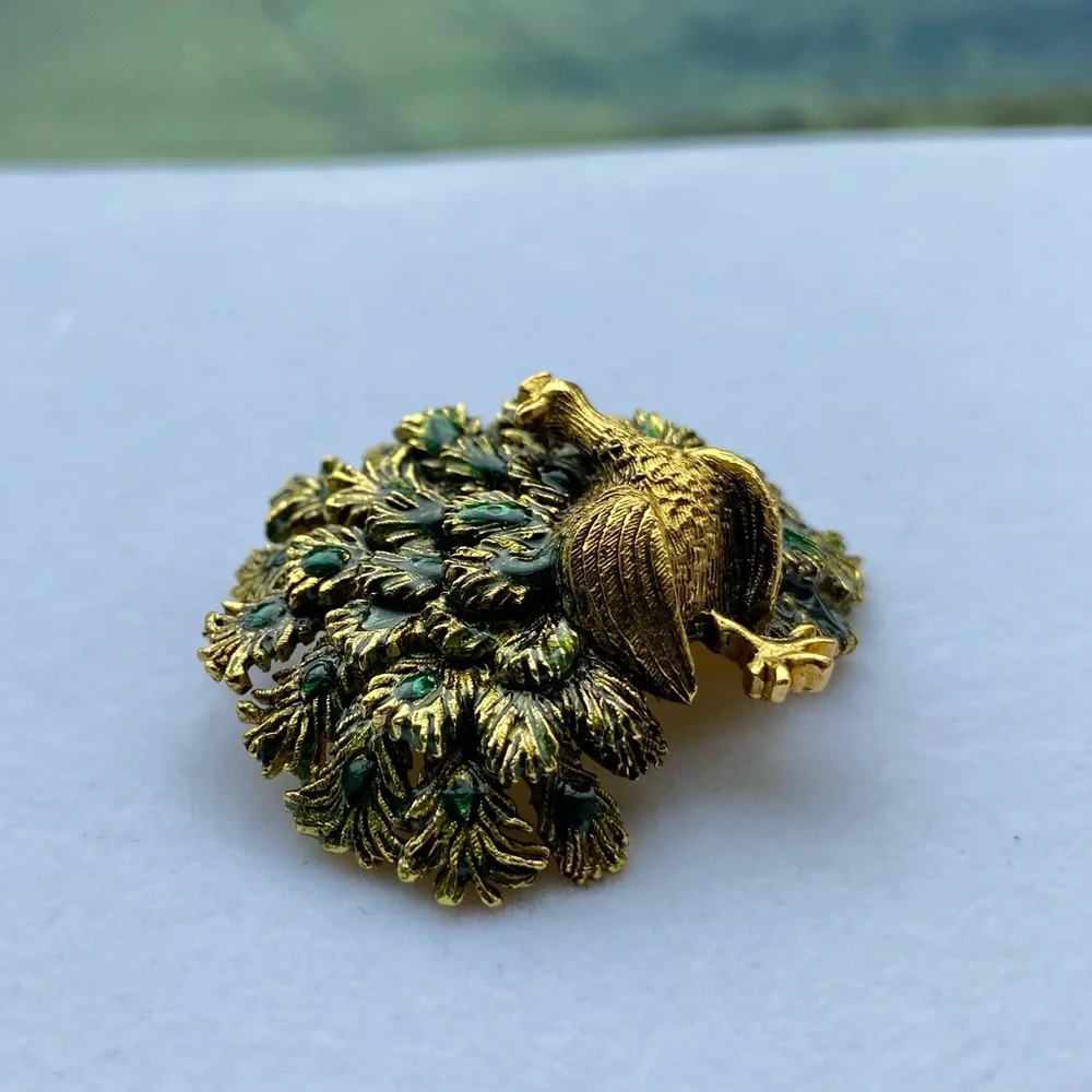 Vintage Peacock Brooch